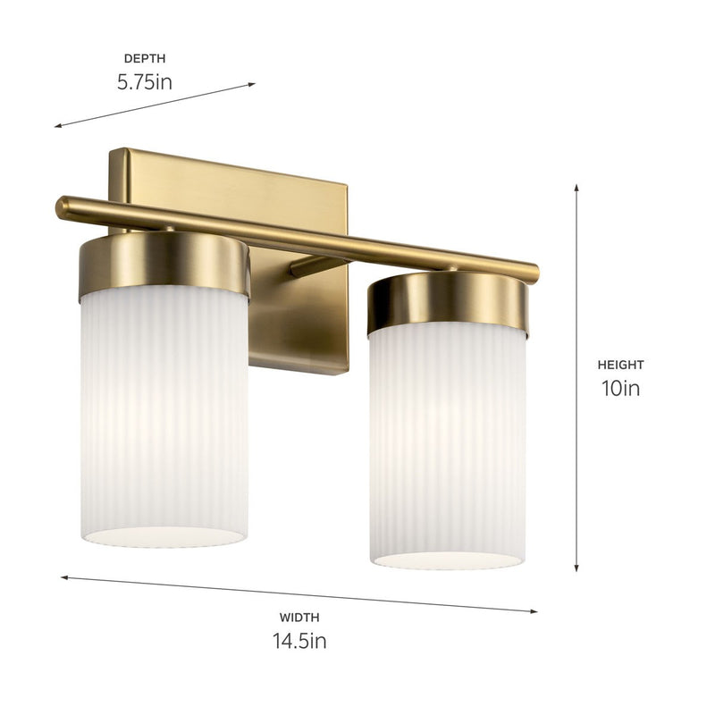 Kichler 55111BNB Two Light Bath, Brushed Natural Brass (4)
