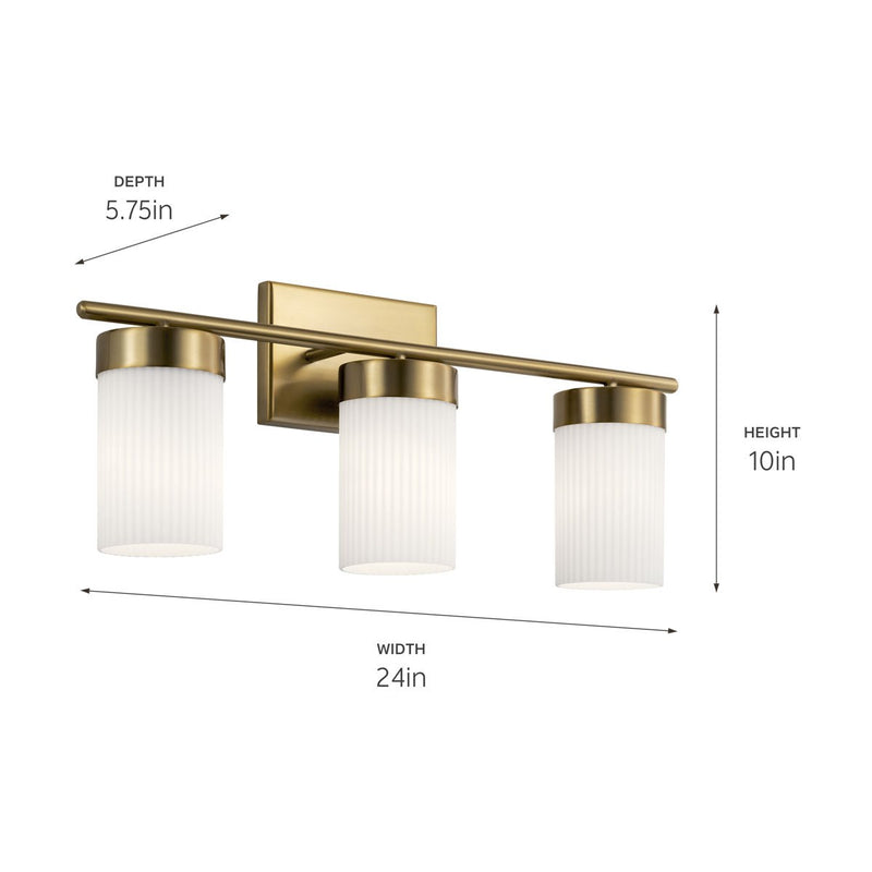 Kichler 55112BNB Three Light Bath, Brushed Natural Brass (4)