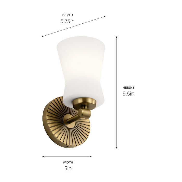 Kichler 55115BNB Brianne One Light Wall Sconce, Brushed Natural Brass Alternate Image 3.jpg