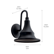 Kichler 59055BKT One Light Outdoor Wall Mount, Textured Black (4)