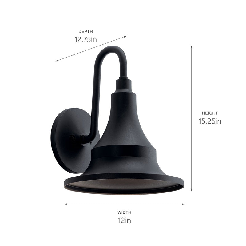Kichler 59055BKT One Light Outdoor Wall Mount, Textured Black (4)