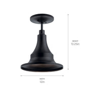 Kichler 59057BKT One Light Outdoor Pendant, Textured Black (2)