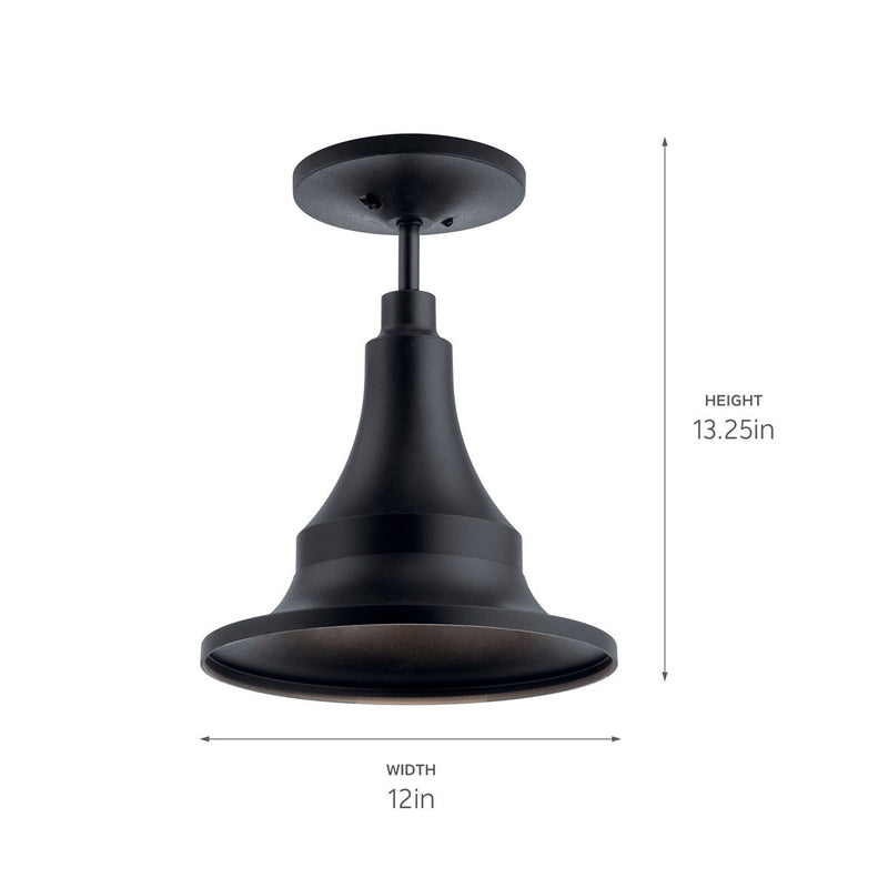 Kichler 59057BKT One Light Outdoor Pendant, Textured Black (2)