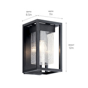 Kichler 59060BSL One Light Outdoor Wall Mount, Black with Silver Highlights (4)
