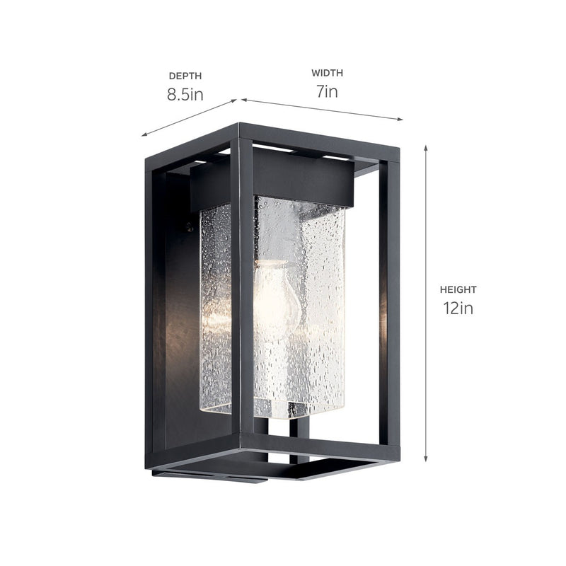 Kichler 59060BSL One Light Outdoor Wall Mount, Black with Silver Highlights (4)