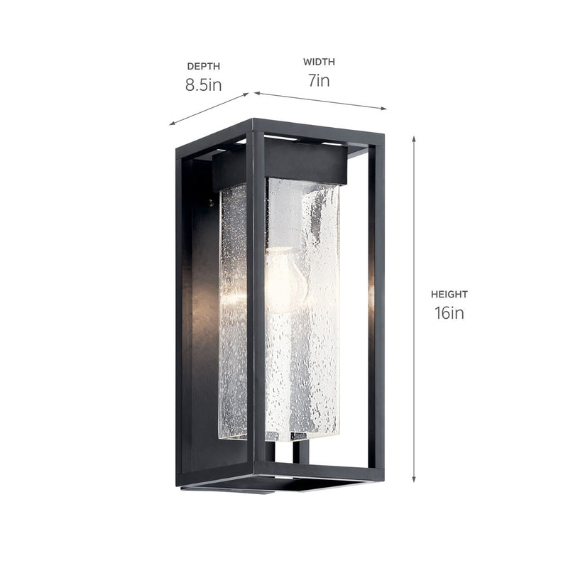 Kichler 59061BSL One Light Outdoor Wall Mount, Black with Silver Highlights (4)