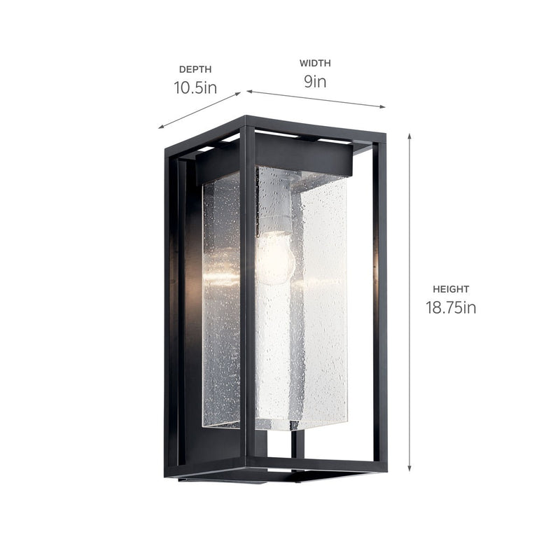 Kichler 59062BSL One Light Outdoor Wall Mount, Black with Silver Highlights (4)