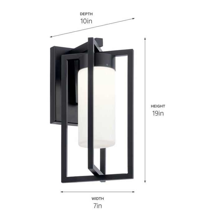 Kichler 59070BKLED Drega LED Outdoor Wall Mount, Black Alternate Image 2.jpg