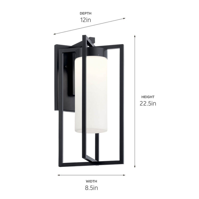 Kichler 59072BKLED Drega LED Outdoor Wall Mount, Black Alternate Image 2.jpg