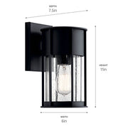 Kichler 59079BKT One Light Outdoor Wall Mount, Textured Black (4)