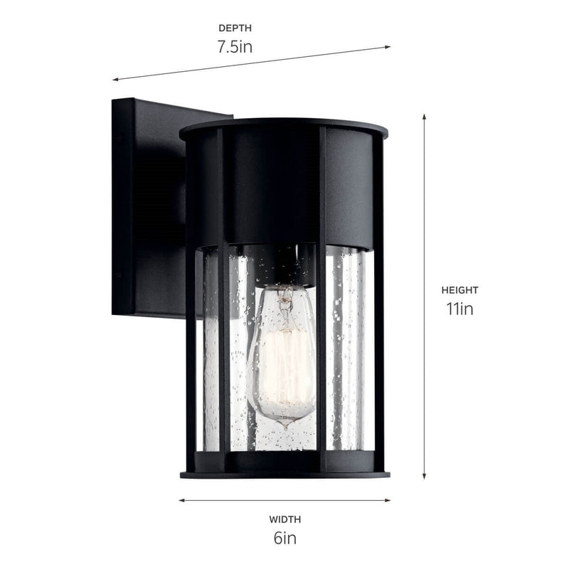 Kichler 59079BKT One Light Outdoor Wall Mount, Textured Black (4)