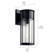 Kichler 59080BKT One Light Outdoor Wall Mount, Textured Black (2)