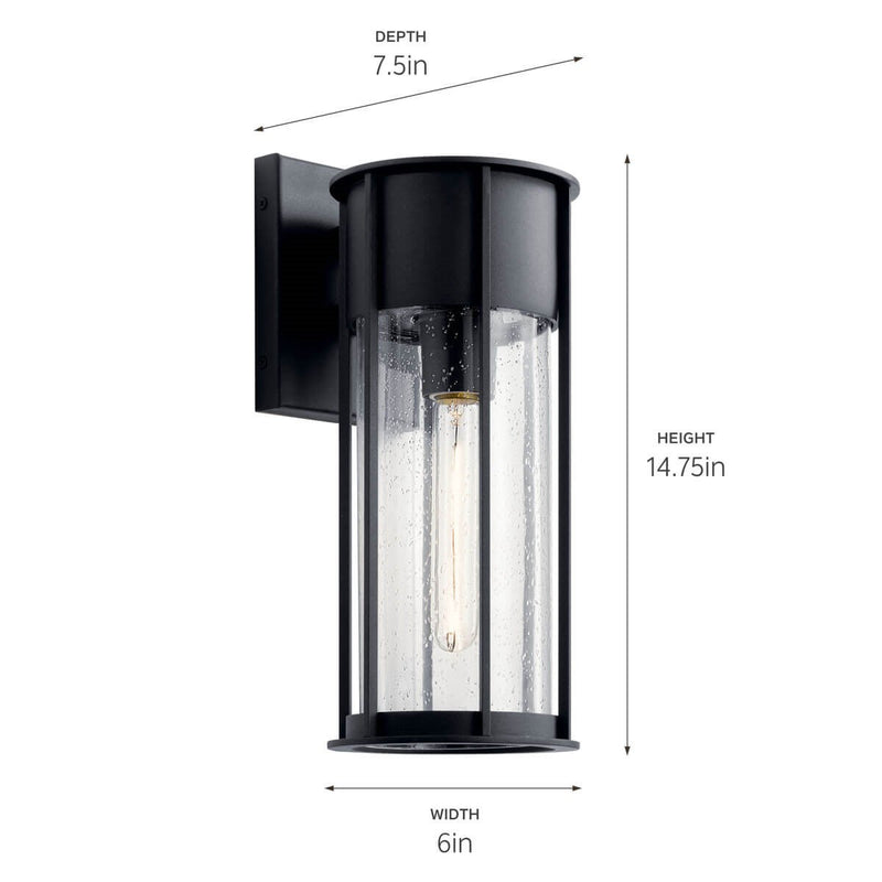 Kichler 59080BKT One Light Outdoor Wall Mount, Textured Black (2)