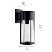 Kichler 59081BKT One Light Outdoor Wall Mount, Textured Black (4)