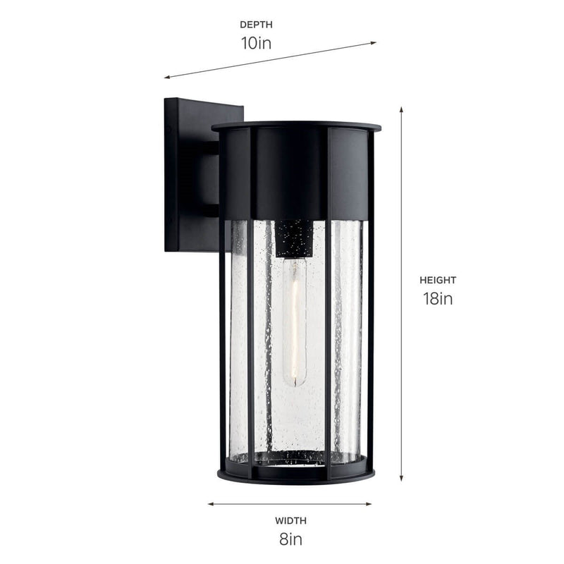 Kichler 59081BKT One Light Outdoor Wall Mount, Textured Black (4)