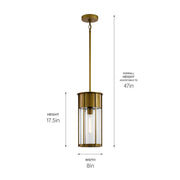 Kichler 59082NBR One Light Outdoor Pendant, Natural Brass (3)
