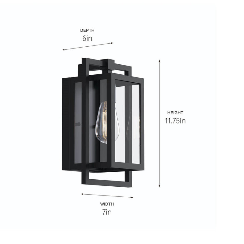 Kichler 59085BK One Light Outdoor Wall Mount, Black (2)