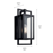 Kichler 59086BK One Light Outdoor Wall Mount, Black (3)