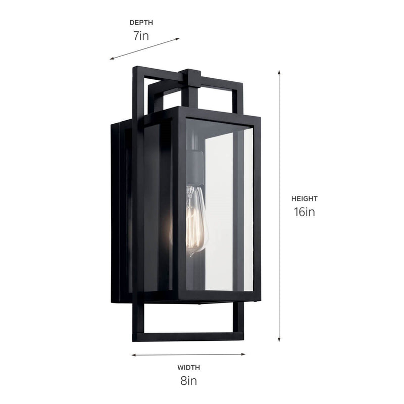 Kichler 59086BK One Light Outdoor Wall Mount, Black (3)