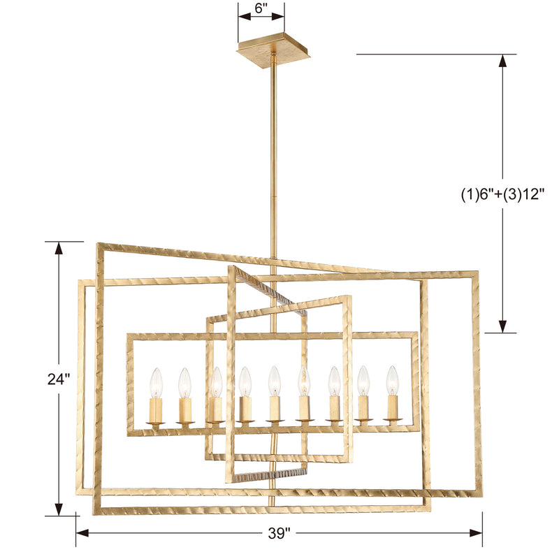 Crystorama 337-GA Capri Nine Light Chandelier Antique Gold Alternate Image 4.jpg