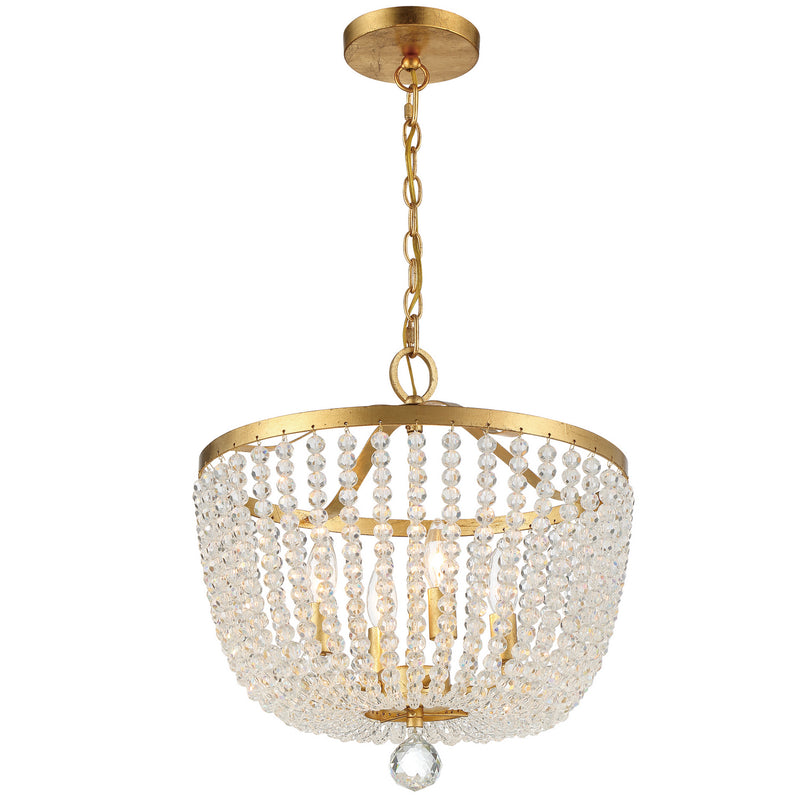 Crystorama 604-GA Rylee Four Light Chandelier Antique Gold Alternate Image.jpg