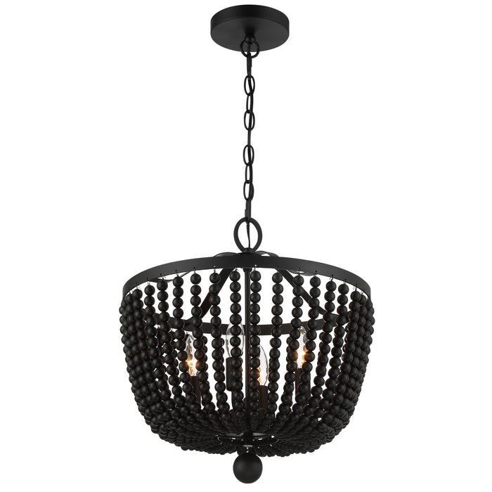 Crystorama 604-MK Rylee Four Light Chandelier Matte Black Alternate Image.jpg
