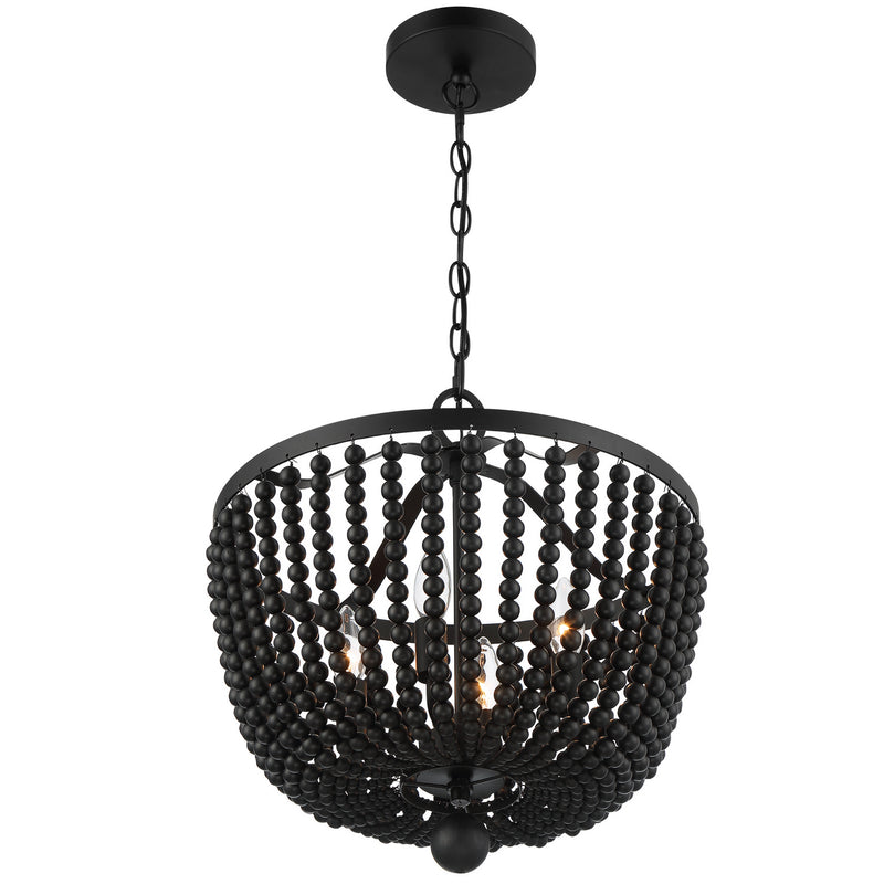 Crystorama 604-MK Rylee Four Light Chandelier Matte Black Alternate Image 2.jpg
