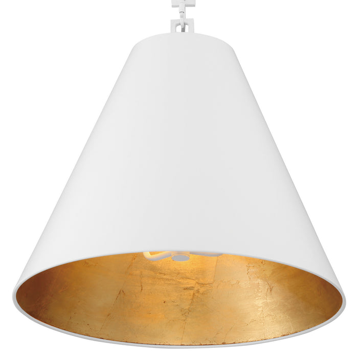 Crystorama 8687-MT-GA Alston Three Light Chandelier Matte White / Antique Gold Alternate Image 4.jpg