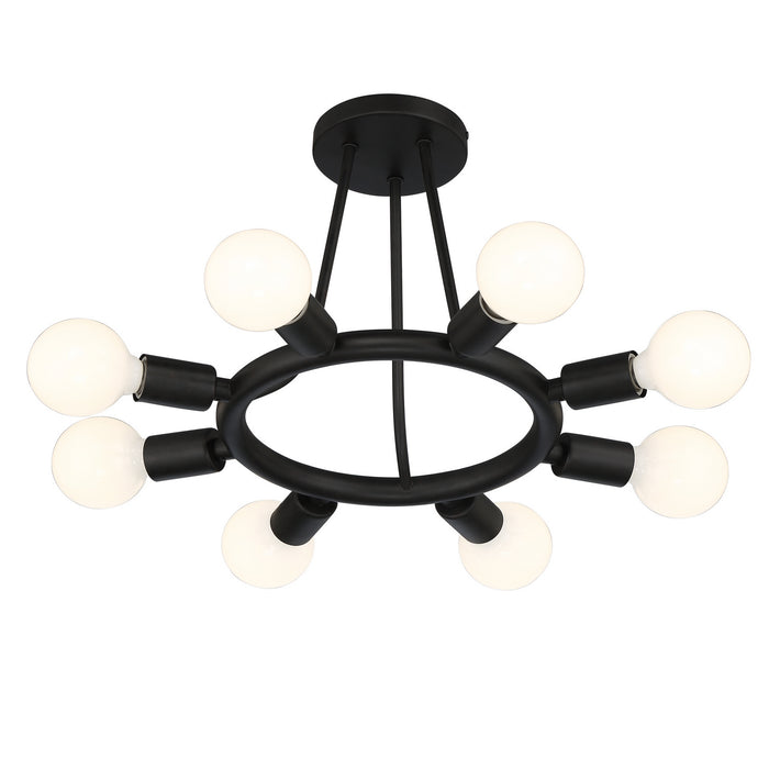 Crystorama 9043-BK Dakota Eight Light Semi Flush Mount Black Alternate Image.jpg
