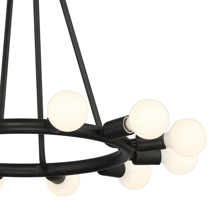 Crystorama 9045-BK Dakota 12 Light Chandelier Black Alternate Image 2.jpg