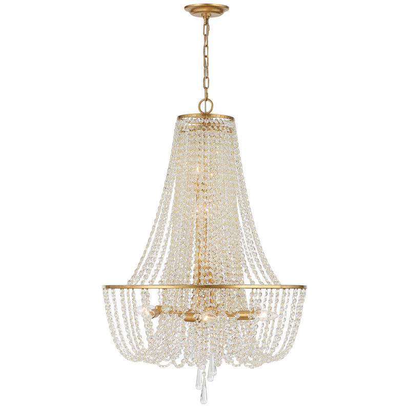 Crystorama ARC-1917-GA-CL-MWP Arcadia Nine Light Chandelier Antique Gold Alternate Image 2.jpg