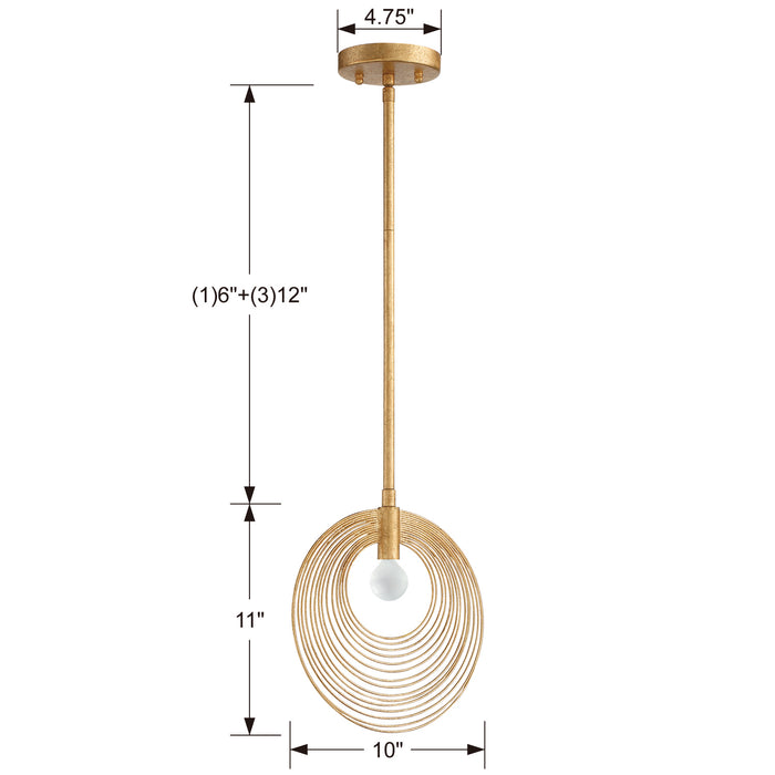 Crystorama DOR-B7700-RG Doral One Light Pendant Renaissance Gold Alternate Image 4.jpg