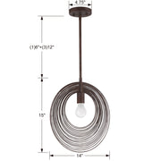 Crystorama DOR-B7701-FB Doral One Light Pendant Forged Bronze Alternate Image 4.jpg