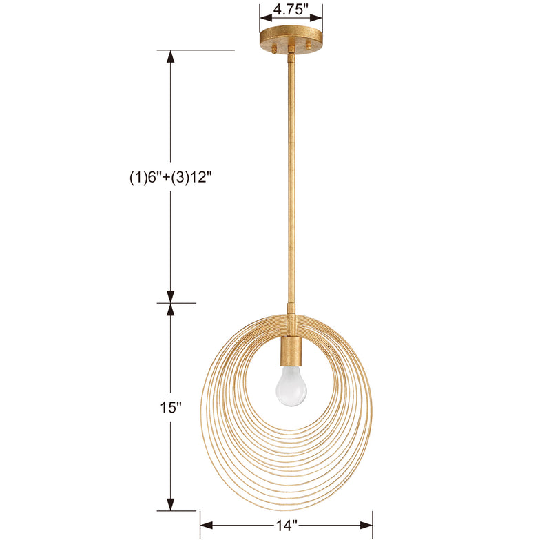 Crystorama DOR-B7701-RG Doral One Light Pendant Renaissance Gold Alternate Image 4.jpg
