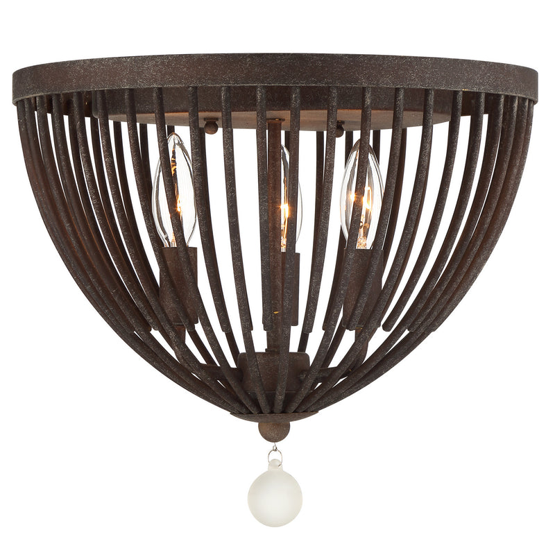 Crystorama DUV-620-FB Duval Three Light Flush Mount Forged Bronze Alternate Image 2.jpg