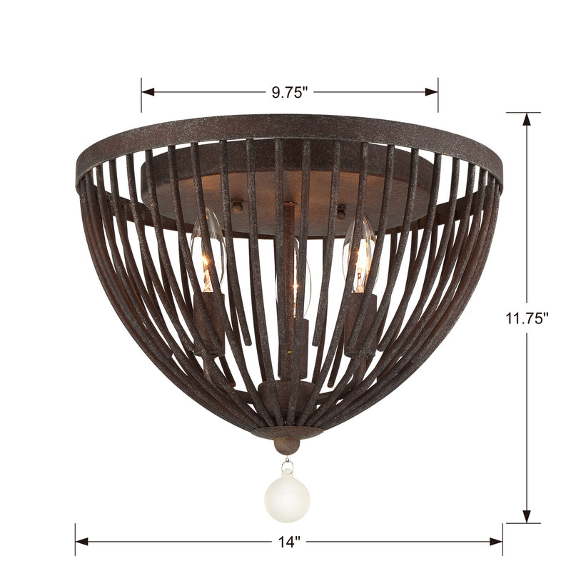Crystorama DUV-620-FB Duval Three Light Flush Mount Forged Bronze Alternate Image 4.jpg