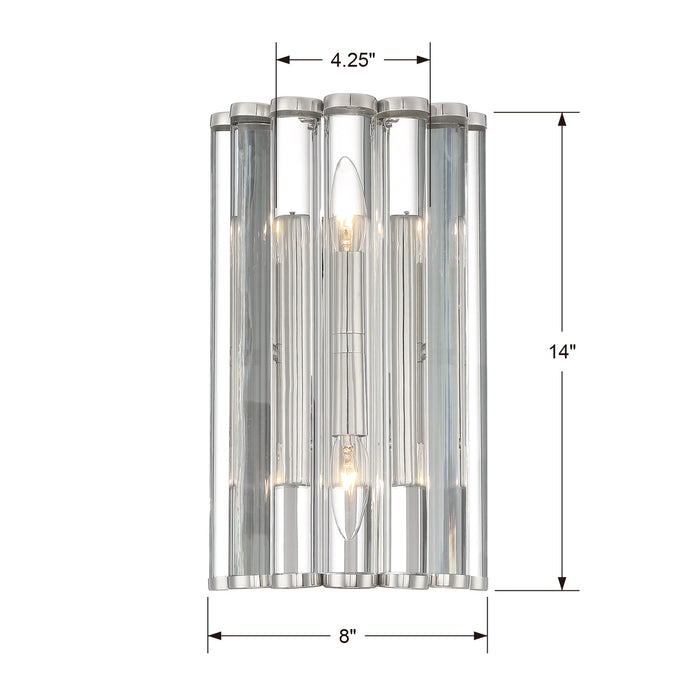 Crystorama ELL-B3002-PN Elliot Two Light Wall Sconce Polished Nickel Alternate Image 2.jpg