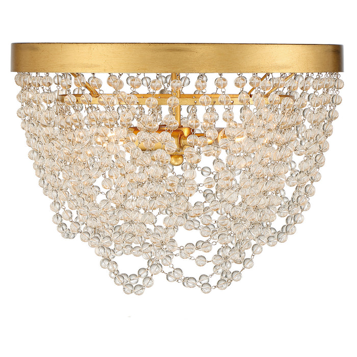 Crystorama FIO-A9103-GA-CL Fiona Three Light Flush Mount Antique Gold Alternate Image.jpg