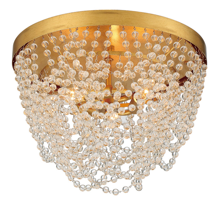 Crystorama FIO-A9103-GA-CL Fiona Three Light Flush Mount Antique Gold Alternate Image 2.jpg