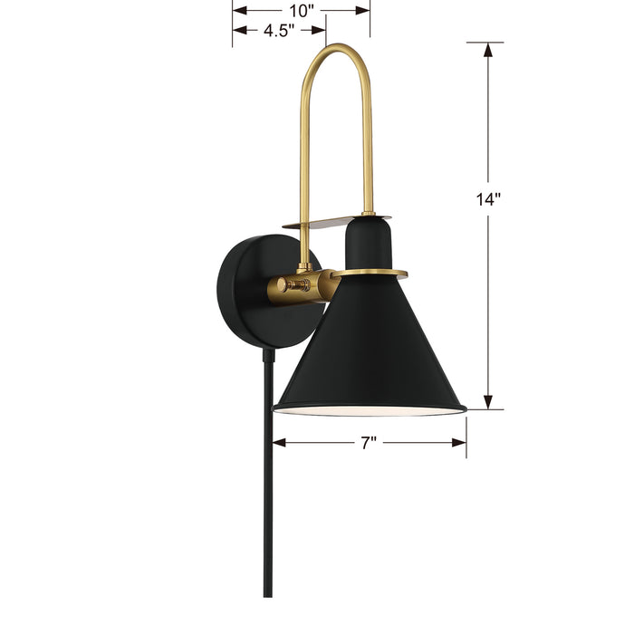 Crystorama MED-B5501-MK Medford One Light Wall Sconce Matte Black Alternate Image 4.jpg