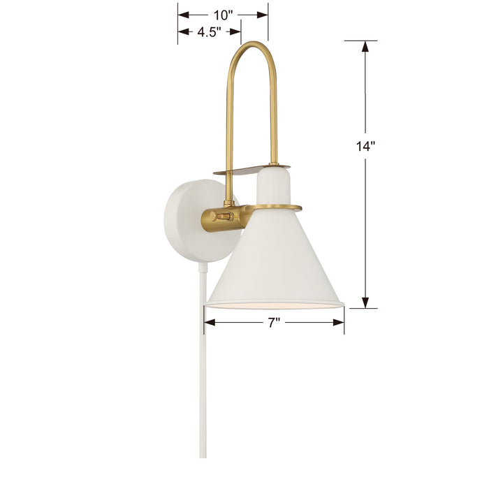 Crystorama MED-B5501-WH Medford One Light Wall Sconce White Alternate Image 4.jpg