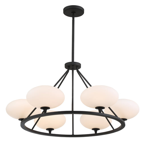 Crystorama PKR-B8506-BF Parker Six Light Chandelier Black Forged Alternate Image.jpg