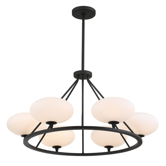 Crystorama PKR-B8506-BF Parker Six Light Chandelier Black Forged Alternate Image.jpg