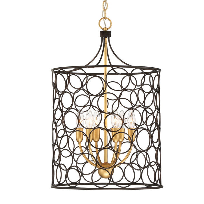 Crystorama STM-B5106-BZ-GA Stemmons Six Light Mini Chandelier Bronze / Antique Gold Alternate Image 2.jpg