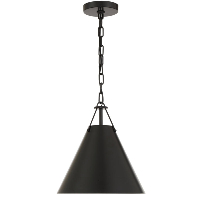 Crystorama XAV-B8301-MK Xavier One Light Pendant Matte Black Alternate Image.jpg