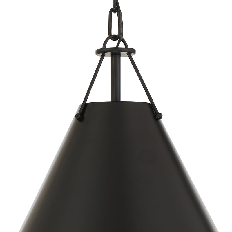 Crystorama XAV-B8301-MK Xavier One Light Pendant Matte Black Alternate Image 4.jpg