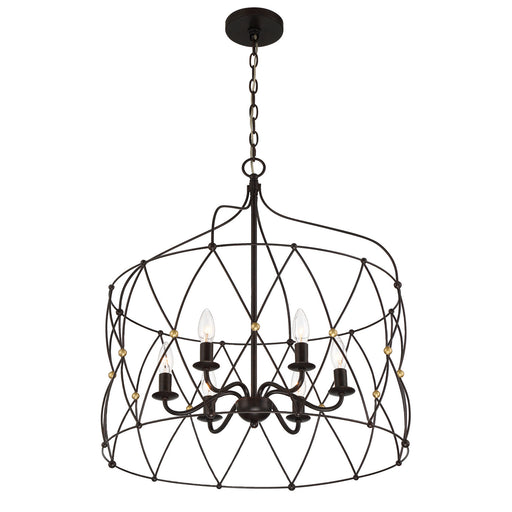 Crystorama ZUC-A9035-EB-GA Zucca Six Light Chandelier English Bronze / Antique Gold Alternate Image.jpg