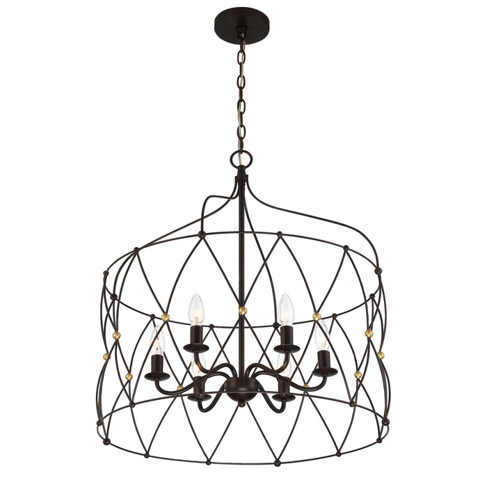 Crystorama ZUC-A9035-EB-GA Zucca Six Light Chandelier English Bronze / Antique Gold Alternate Image.jpg
