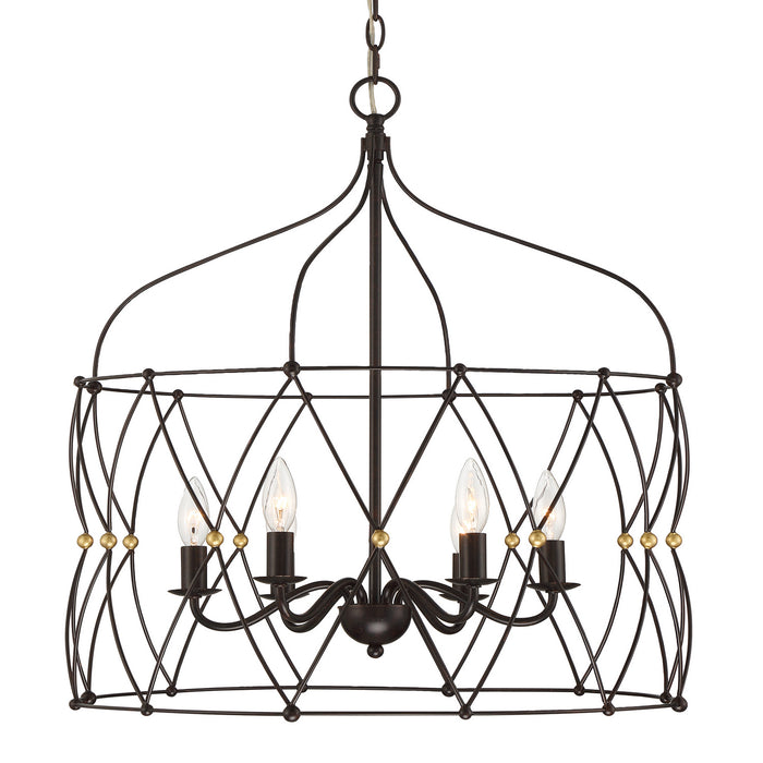 Crystorama ZUC-A9035-EB-GA Zucca Six Light Chandelier English Bronze / Antique Gold Alternate Image 2.jpg