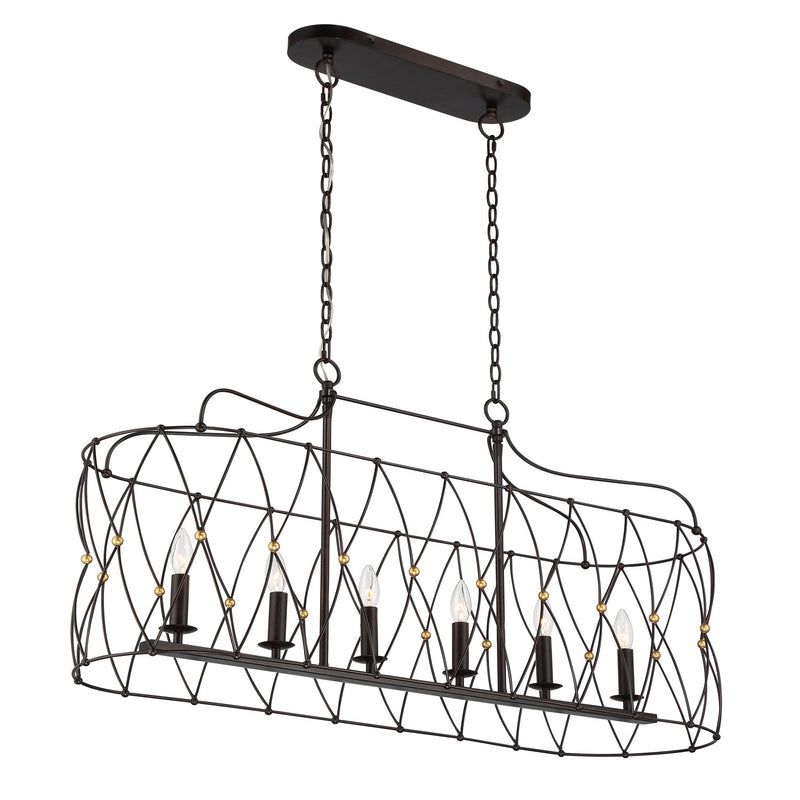 Crystorama ZUC-A9037-EB-GA Zucca Six Light Chandelier English Bronze / Antique Gold Alternate Image.jpg